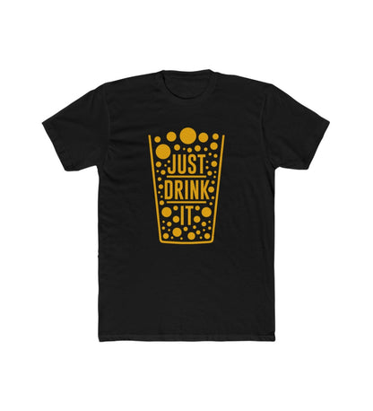 Generic Men's Polyester Printed Round Neck Short Sleeve T-Shirt (Black)