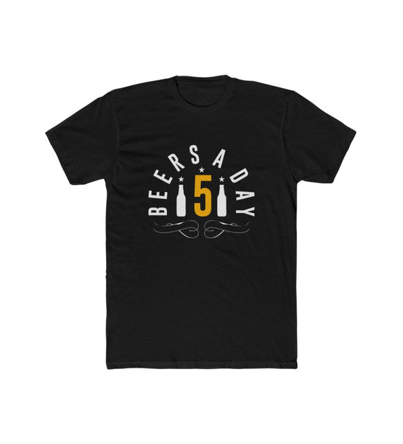 Generic Men's Polyester Printed Round Neck Short Sleeve T-Shirt (Black)
