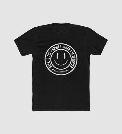 Generic Men's Polyester Printed Round Neck Short Sleeve T-Shirt (Black)
