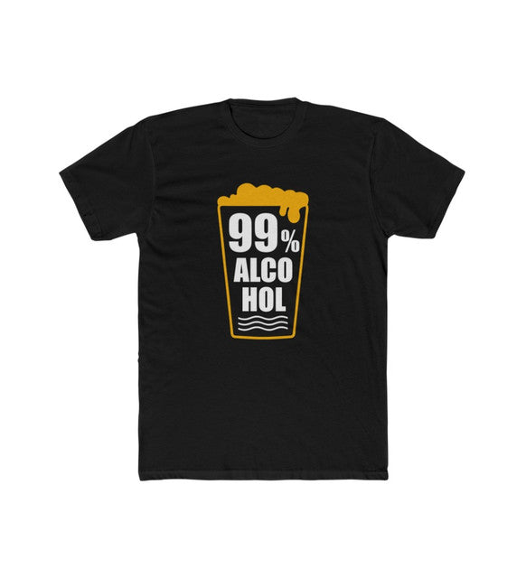 Generic Men's Polyester Printed Round Neck Short Sleeve T-Shirt (Black)