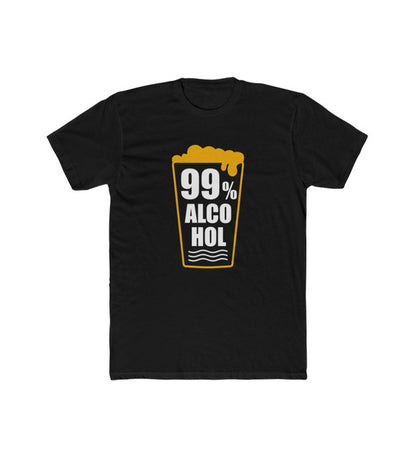Generic Men's Polyester Printed Round Neck Short Sleeve T-Shirt (Black)