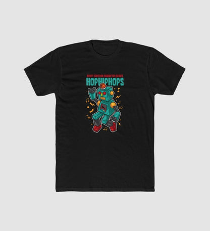 Generic Men's Polyester Printed Round Neck Short Sleeve T-Shirt (Black)
