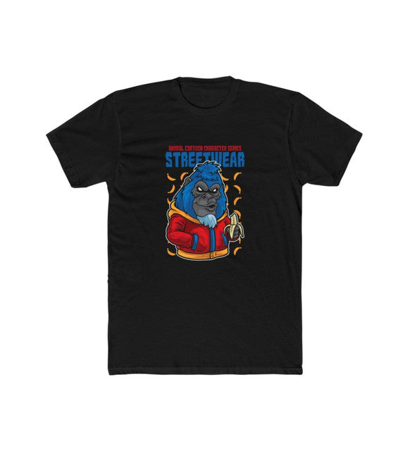 Generic Men's Polyester Printed Round Neck Short Sleeve T-Shirt (Black)