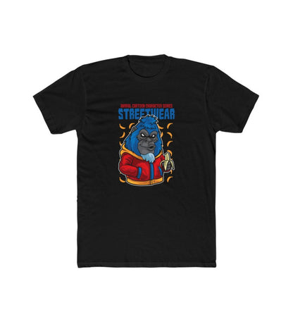 Generic Men's Polyester Printed Round Neck Short Sleeve T-Shirt (Black)