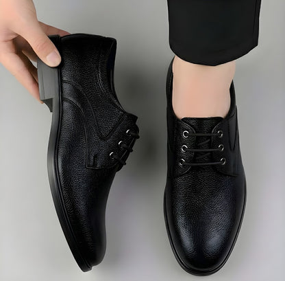 Generic Men's Synthetic Leather Solid Lace-Up Formal Shoes (Black)