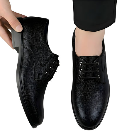 Generic Men's Synthetic Leather Solid Lace-Up Formal Shoes (Black)