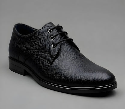Generic Men's Synthetic Leather Solid Lace-Up Formal Shoes (Black)
