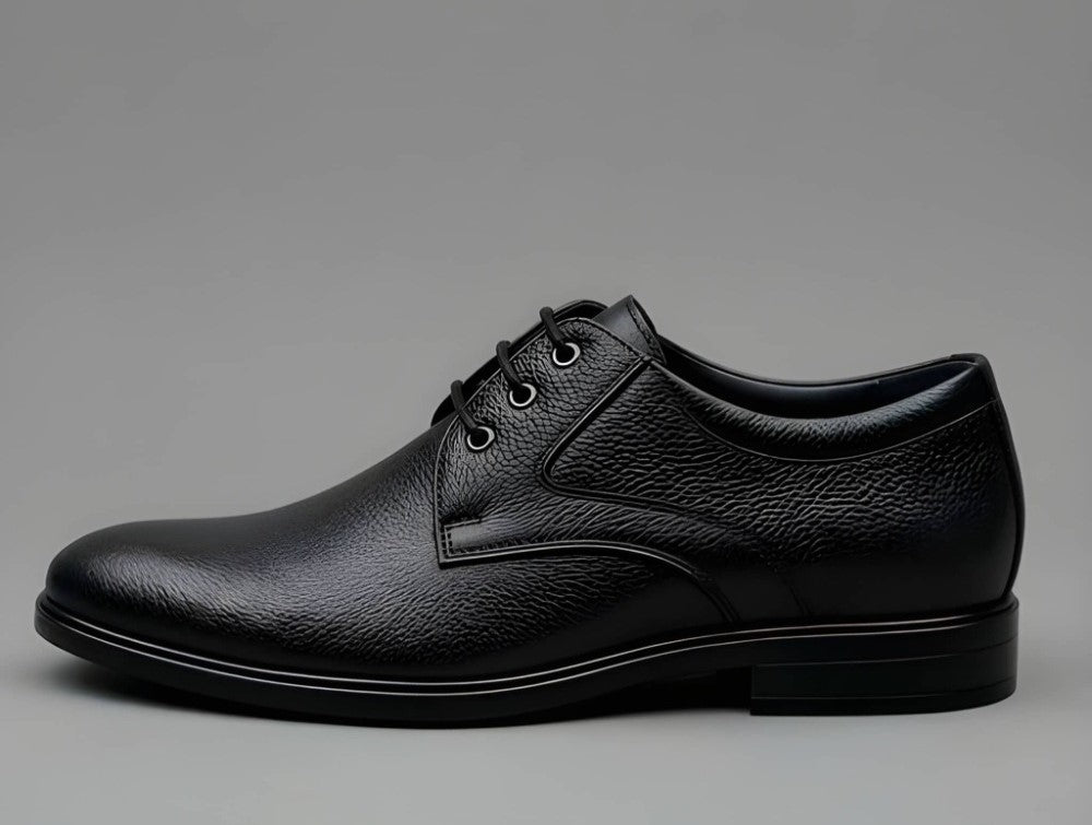 Generic Men's Synthetic Leather Solid Lace-Up Formal Shoes (Black)
