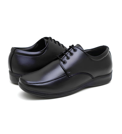 Generic Men's Synthetic Leather Solid Lace-Up Formal Shoes (Black)