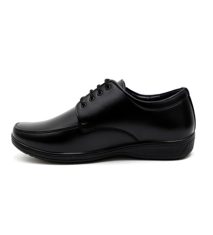 Generic Men's Synthetic Leather Solid Lace-Up Formal Shoes (Black)