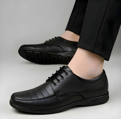 Generic Men's Synthetic Leather Solid Lace-Up Formal Shoes (Black)