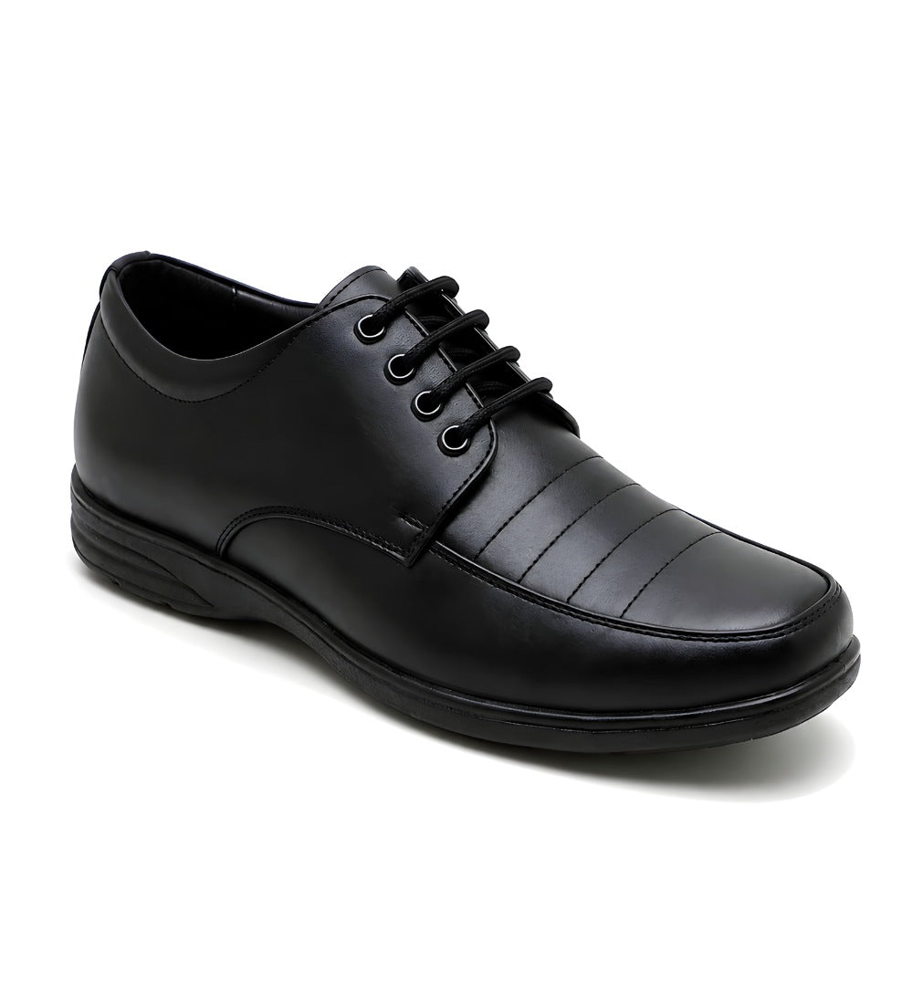Generic Men's Synthetic Leather Solid Lace-Up Formal Shoes (Black)