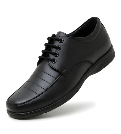 Generic Men's Synthetic Leather Solid Lace-Up Formal Shoes (Black)