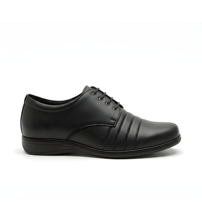 Generic Men's Synthetic Leather Solid Lace-Up Formal Shoes (Black)