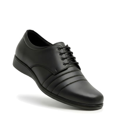 Generic Men's Synthetic Leather Solid Lace-Up Formal Shoes (Black)