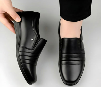 Generic Men's Synthetic Leather Solid Slip-On Formal Shoes (Black)