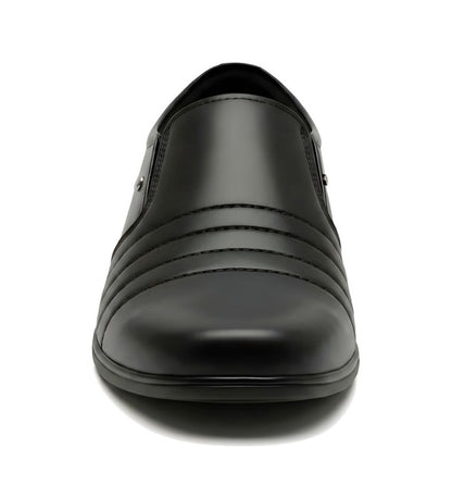 Generic Men's Synthetic Leather Solid Slip-On Formal Shoes (Black)