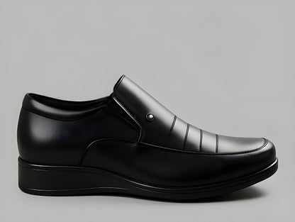 Generic Men's Synthetic Leather Solid Slip-On Formal Shoes (Black)