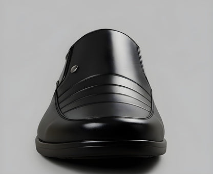 Generic Men's Synthetic Leather Solid Slip-On Formal Shoes (Black)