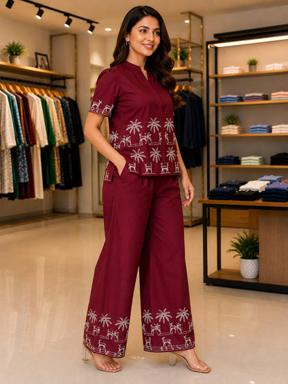 Women's Premium Rayon Co-Ord Set | Soft & Comfortable Casual Wear | Stylish Matching Top & Bottom | Sizes S, M, L | Multiple Colours