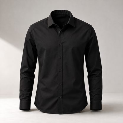 Men's Premium 100% Cotton Plain Full Sleeve Shirt | Heavy Stiff Collar & Cuff | Enzyme Washed | Laffer Peach Fabric