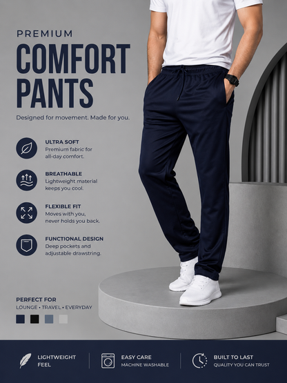 Men's UltraSoft Sports Track Pants | Zipper Pocket | Imported Fabric