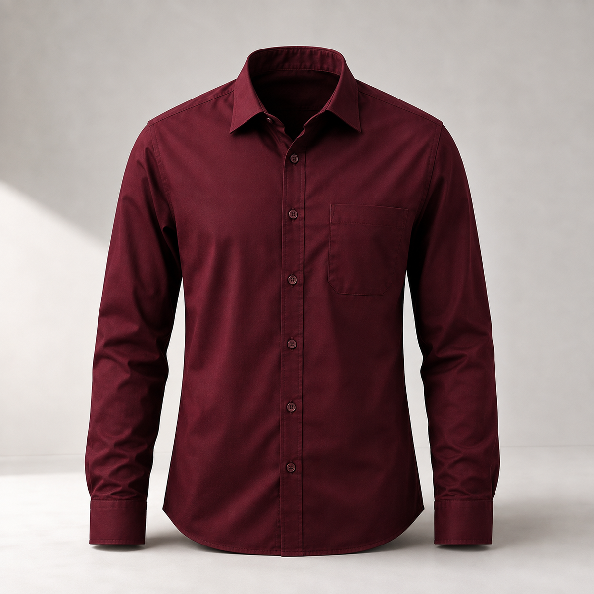 Men's Premium 100% Cotton Plain Full Sleeve Shirt | Heavy Stiff Collar & Cuff | Enzyme Washed | Laffer Peach Fabric