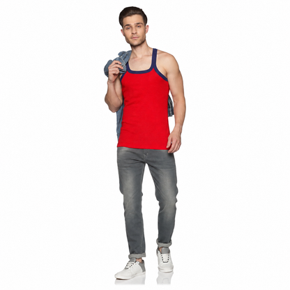 Men's 100% Cotton Gym Vest | Single Rib Fabric | Sleeveless Sports Vest - PAIR OF 3 [PACK OF 1]