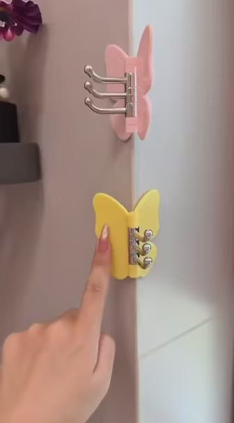 270° Rotating Butterfly Wall Hooks Self Adhesive(Pack of 4)